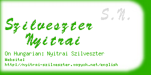 szilveszter nyitrai business card